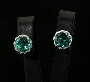 Сережки у срібному покритті з Аквамаринами Нано та цирконами 6,88 карат Сережки у срібному покритті з Аквамаринами Нано та цирконами 6,88 карат