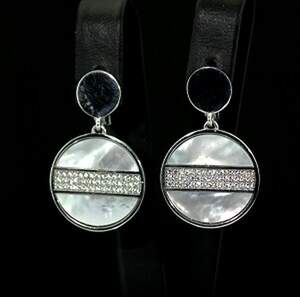 Срібні сережки 925 проби 8,57 г з Перламутром та цирконами 6,6 карат Срібні сережки 925 проби 8,57 г з Перламутром та цирконами 6,6 карат