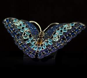 Срібне брошка 925 проби 23,05 г з синіми Альпінітами та цирконами 14,1 карат Срібне брошка 925 проби 23,05 г з синіми Альпінітами та цирконами 14,1 карат