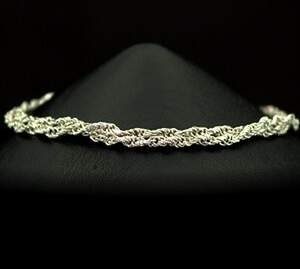 Срібний браслет 925 проби 6,4 г, плетіння Мотузка Срібний браслет 925 проби 6,4 г, плетіння Мотузка