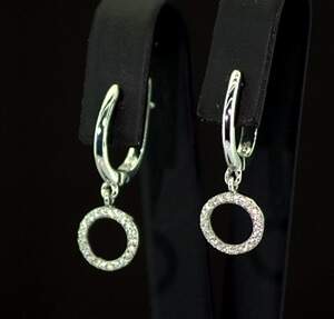 Срібні сережки 925 проби 2,68 г з Діамантами Кр 57 D/VVS1 0,22 карат