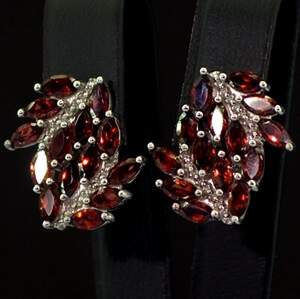 Серебряные серьги 925 пробы 5,9 г с чеськими Гранатами 4,76 карат Серебряные серьги 925 пробы 5,9 г с чеськими Гранатами 4,76 карат