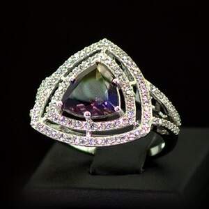 Срібна каблучка 925 проби 5,77 г з Аметрином та фіанітами 5,77 карат