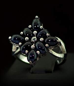 Срібна каблучка 925 проби 5,56 г зі шрі-ланкіськими Сапфірами класу АААА 5,52 карат