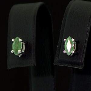 Срібні сережки 925 проби 0,98 г з бразильськими Смарагдами класу АААА 0,46 карат