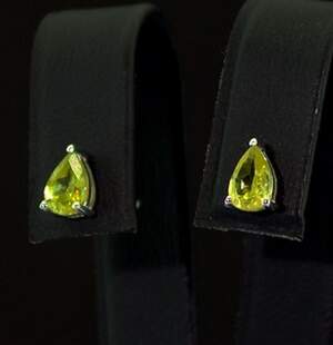 Срібні сережки 925 проби 0,91 г з норвезькими Сфенами класу АААА 0,92 карат