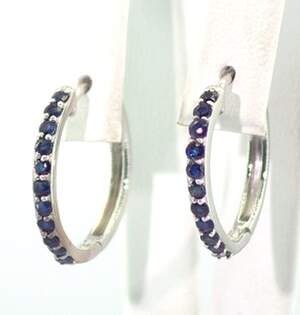 Срібні сережки 925 проби 3,12 г з блакитними шрі-ланкійськими Сапфірами класу АААА 1,38 карат Срібні сережки 925 проби 3,12 г з блакитними шрі-ланкійськими Сапфірами класу АААА 1,38 карат