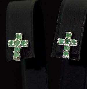 Срібні сережки 925 проби 1,34 г з бразильськими Смарагдами класу АААА 0,48 карат Срібні сережки 925 проби 1,34 г з бразильськими Смарагдами класу АААА 0,48 карат