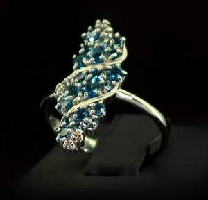 Серебряное кольцо 925 пробы 3,68 г с Турмалінами Nano и фианитами 1,79 карат