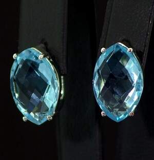 Серебряные серьги 925 пробы 5,18 г с голубыми Топазами 13,23 карат Серебряные серьги 925 пробы 5,18 г с голубыми Топазами 13,23 карат