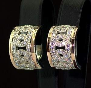 Серебряные серьги 925 пробы с позолотой 375 пробы 8,05 г с белыми Фианитами 2,4 карат Серебряные серьги 925 пробы с позолотой 375 пробы 8,05 г с белыми Фианитами 2,4 карат