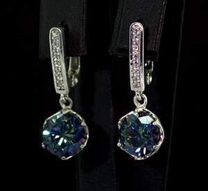 Срібні сережки 925 проби 5,92 г з містичними Топазами та цирконами 4,56 карат Срібні сережки 925 проби 5,92 г з містичними Топазами та цирконами 4,56 карат