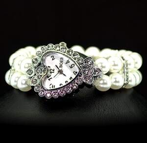 Кварцевий женский часы с Перлинами (імітація) и фианитами Кварцевий женский часы с Перлинами (імітація) и фианитами