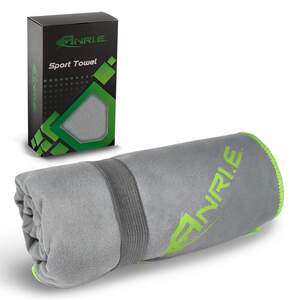 Рушник Спортивний ANRI.E. 100х50 см Мікрофібра – Світло-сірий