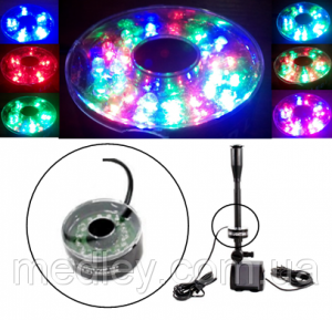 Светодиодный RGB  светильник  для фонтанов, бассейнов, аквариумов 30led 5м