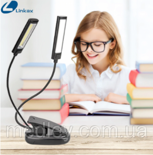 Светодиодная USB лампа для чтения на прищепке 150LM