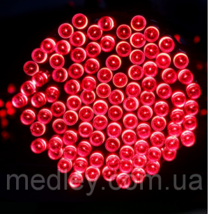 Светодиодная гирлянда на солнечной батарее 100 LED красный 12м Светодиодная гирлянда на солнечной батарее 100 LED красный 12м