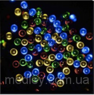Светодиодная гирлянда на солнечной энергии 100 светодиодов RGB 12м Светодиодная гирлянда на солнечной энергии 100 светодиодов RGB 12м