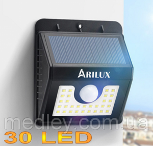 Светодиодный светильник на солнечной батарее с датчиком движения ARILUX 30 Led AL-SL04 3 режима работы Светодиодный светильник на солнечной батарее с датчиком движения ARILUX 30 Led AL-SL04 3 режима работы