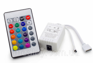 Контроллер для RGB светодиодной ленты с ПДУ 12В 24 кнопки