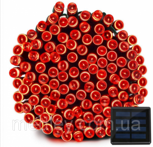 Светодиодная гирлянда на солнечной энергии 22м 200 LED красный Светодиодная гирлянда на солнечной энергии 22м 200 LED красный