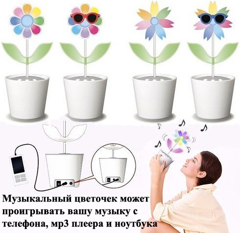 Акустические Колонки в форме Цветочка в горшке, оригинальный подарок