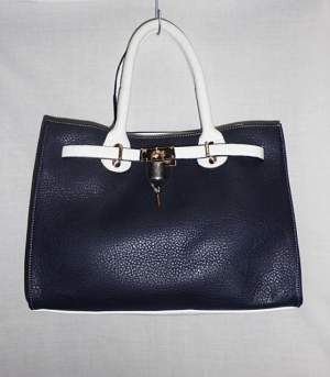 Женская сумка Hermes Birkin Classic Dark Blue-White Женская сумка Hermes Birkin Classic Dark Blue-White