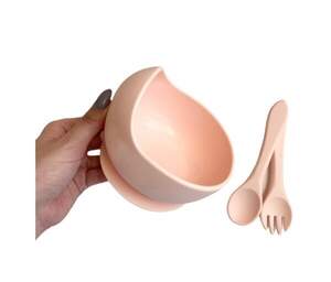 Тарілка силіконова ,ложка та вилка