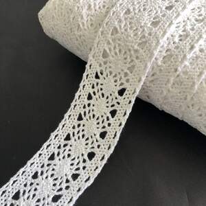 (1 метр) Хлопковое кружево 4,5 см (лен) - Белый (М5127-1)