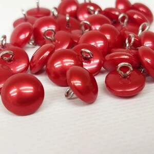 10 шт. - Пуговицы блузочные глянцевые на ножке Ø-11мм, цвет красный 10 шт. - Пуговицы блузочные глянцевые на ножке Ø-11мм, цвет красный