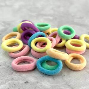 100 шт - Набор резиночки бесшовные 2см - Микс пастель 100 шт - Набор резиночки бесшовные 2см - Микс пастель