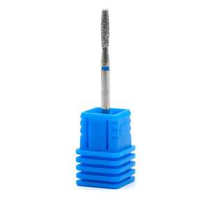 Алмазная фреза для кутикулы закругленная Пламя 244/023B синяя насечка