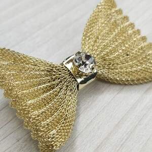 Бант-булавка 6 см металлический, цвет золото