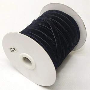 Бархатная лента декоративная 1см боб. 46м. цвет черный