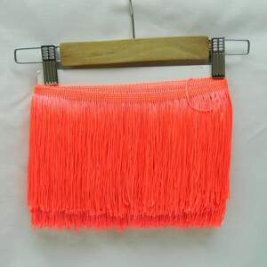 Бахрома для бальных платьев 15см х 9м -05 (оранжевый неоновый)