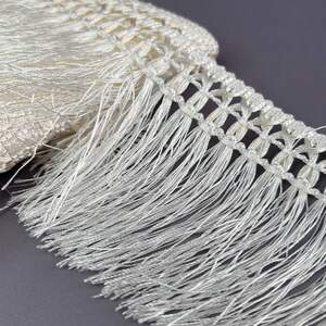 Бахрома для штор 12 см - теплый белый