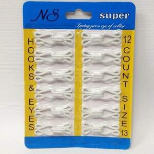 Белый крючок #13 обтянутый тканью для одежды, пришивной