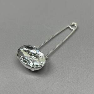 Брошь-булавка Алмаз 7 см - светлое серебро #9001