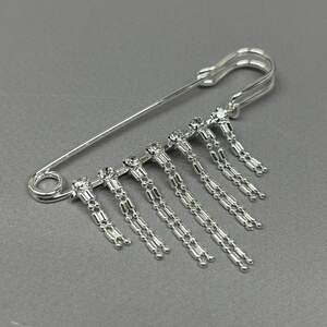 Брошь-булавка Подвеска 7 см - светлое серебро #54502 Брошь-булавка Подвеска 7 см - светлое серебро #54502