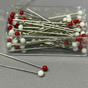 Булавка портновская с стеклянной головкой 0.5х35 мм - 100 шт