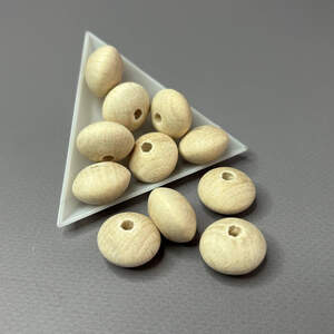 Бусина деревянная круглая 12х19 мм, бук