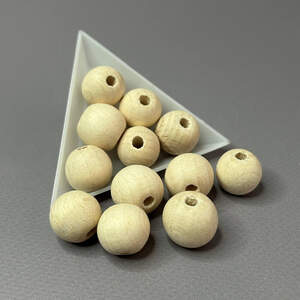 Бусина деревянная круглая 16 мм, бук