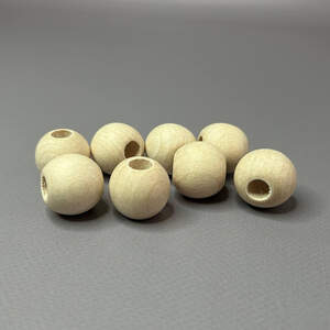 Бусина деревянная круглая 20 мм, бук отверстие 8 мм