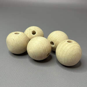 Бусина деревянная круглая 30 мм, бук отверстие 5 мм