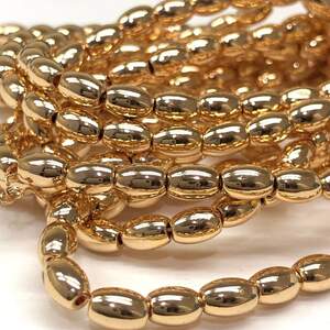 Бусины Гематит рис 4х6 мм, (70шт) - цвет Золото