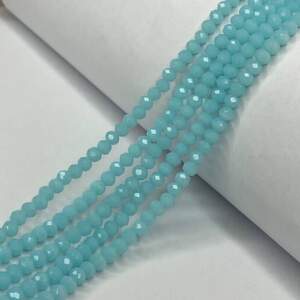 Бусины хрустальные рондель 4х3мм, нить-130 шт, голубой матовый Бусины хрустальные рондель 4х3мм, нить-130 шт, голубой матовый