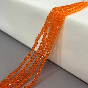Бусины хрустальные рондель 4х3мм, нить-130 шт, оранжевый прозрачный Бусины хрустальные рондель 4х3мм, нить-130 шт, оранжевый прозрачный