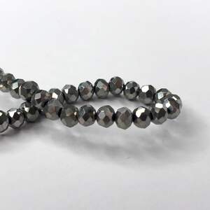 Бусины хрустальные рондель 4х3мм, нить-130 шт, серебрянное напыление Бусины хрустальные рондель 4х3мм, нить-130 шт, серебрянное напыление