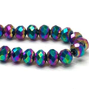 Бусины хрустальные рондель 4х3мм, нить-135 шт, гальваническое радужное напыление Бусины хрустальные рондель 4х3мм, нить-135 шт, гальваническое радужное напыление