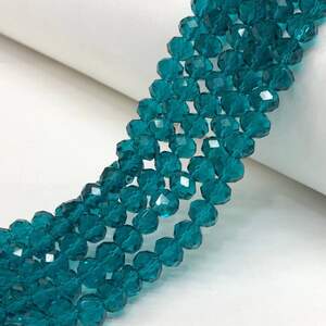 Бусины хрустальные рондель 8х6мм, нить-60 шт, морская волна прозрачный Бусины хрустальные рондель 8х6мм, нить-60 шт, морская волна прозрачный